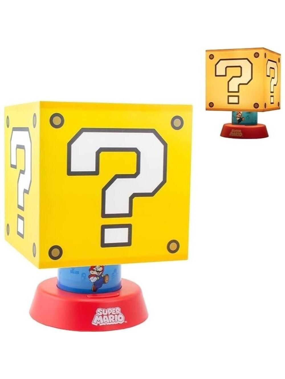 Super Mario Icon Cube LED Night Light, Dimmable Yellow Lamp, New, Nintendo